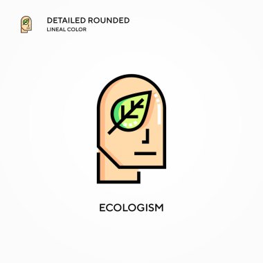 Ekolojik vektör simgesi. Modern vektör illüstrasyon kavramları. Düzenlemesi ve kişiselleştirmesi kolay.