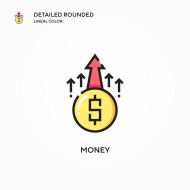 Para vektör simgesi. Modern vektör illüstrasyon kavramları. Düzenlemesi ve kişiselleştirmesi kolay.