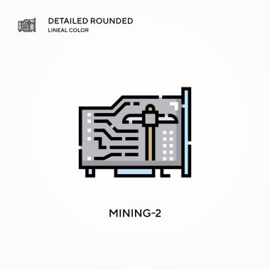 Madencilik-2 vektör ikonu. Modern vektör illüstrasyon kavramları. Düzenlemesi ve kişiselleştirmesi kolay.