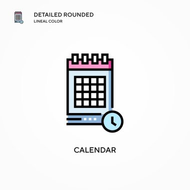 Takvim vektör simgesi. Modern vektör illüstrasyon kavramları. Düzenlemesi ve kişiselleştirmesi kolay.