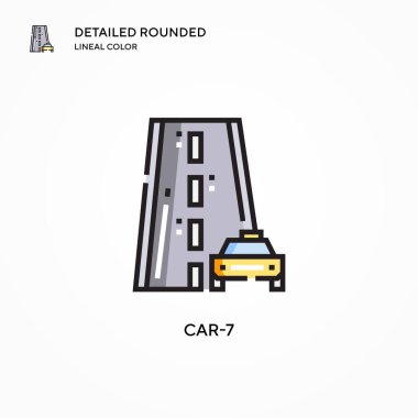 Araç-7 vektör simgesi. Modern vektör illüstrasyon kavramları. Düzenlemesi ve kişiselleştirmesi kolay.