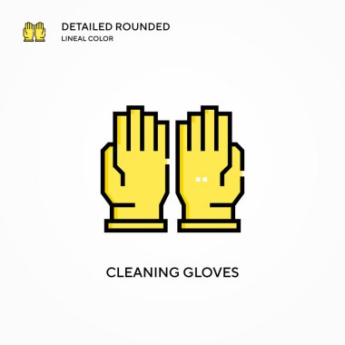 Eldiven temizleme ikonu. Modern vektör illüstrasyon kavramları. Düzenlemesi ve kişiselleştirmesi kolay.