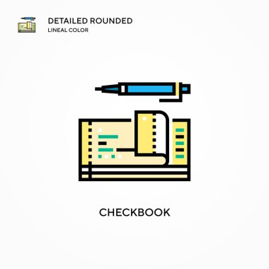 Vektör simgesini kontrol et. Modern vektör illüstrasyon kavramları. Düzenlemesi ve kişiselleştirmesi kolay.