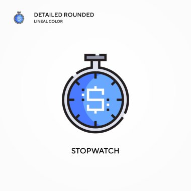Stopwatch vektör simgesi. Modern vektör illüstrasyon kavramları. Düzenlemesi ve kişiselleştirmesi kolay.
