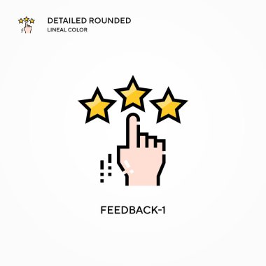 Geri besleme-1 vektör simgesi. Modern vektör illüstrasyon kavramları. Düzenlemesi ve kişiselleştirmesi kolay.