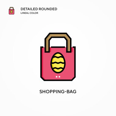 Alışveriş torbası vektör simgesi. Modern vektör illüstrasyon kavramları. Düzenlemesi ve kişiselleştirmesi kolay.