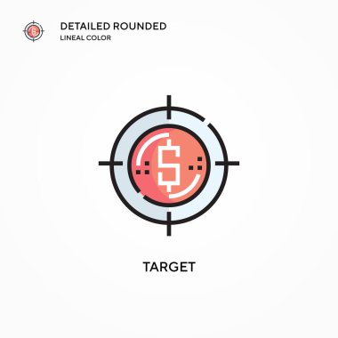 Hedef vektör simgesi. Modern vektör illüstrasyon kavramları. Düzenlemesi ve kişiselleştirmesi kolay.