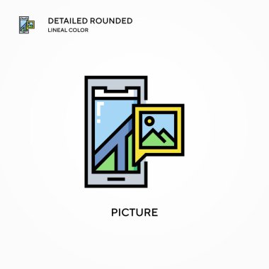 Resim vektör simgesi. Modern vektör illüstrasyon kavramları. Düzenlemesi ve kişiselleştirmesi kolay.