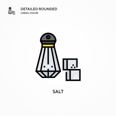 Tuz vektör simgesi. Modern vektör illüstrasyon kavramları. Düzenlemesi ve kişiselleştirmesi kolay.