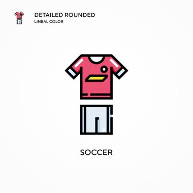 Futbol vektör simgesi. Modern vektör illüstrasyon kavramları. Düzenlemesi ve kişiselleştirmesi kolay.