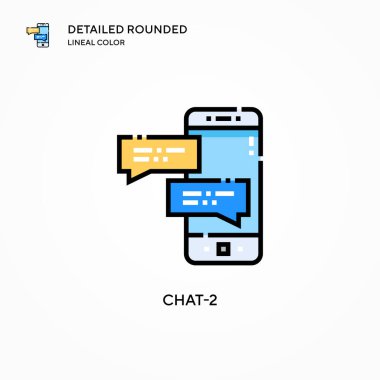 Sohbet-2 vektör simgesi. Modern vektör illüstrasyon kavramları. Düzenlemesi ve kişiselleştirmesi kolay.