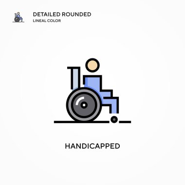 Özürlü vektör simgesi. Modern vektör illüstrasyon kavramları. Düzenlemesi ve kişiselleştirmesi kolay.