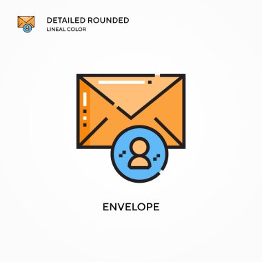 Zarf vektör simgesi. Modern vektör illüstrasyon kavramları. Düzenlemesi ve kişiselleştirmesi kolay.