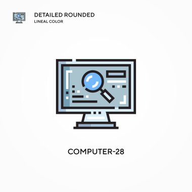 Bilgisayar-28 vektör simgesi. Modern vektör illüstrasyon kavramları. Düzenlemesi ve kişiselleştirmesi kolay.