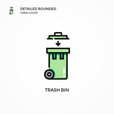 Çöp kutusu vektör simgesi. Modern vektör illüstrasyon kavramları. Düzenlemesi ve kişiselleştirmesi kolay.