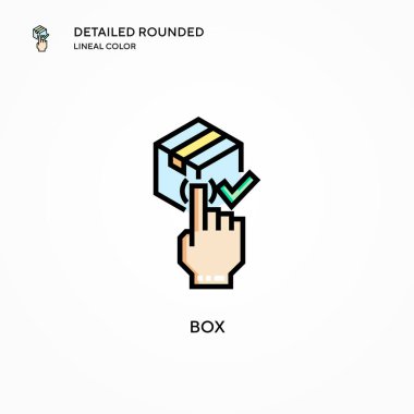 Kutu vektör simgesi. Modern vektör illüstrasyon kavramları. Düzenlemesi ve kişiselleştirmesi kolay.