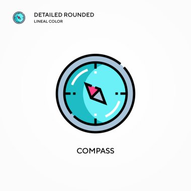 Pusula vektör simgesi. Modern vektör illüstrasyon kavramları. Düzenlemesi ve kişiselleştirmesi kolay.