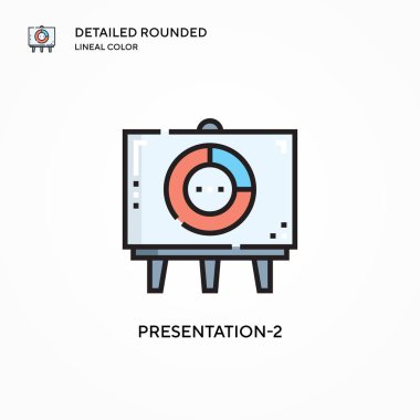 Sunum-2 vektör simgesi. Modern vektör illüstrasyon kavramları. Düzenlemesi ve kişiselleştirmesi kolay.