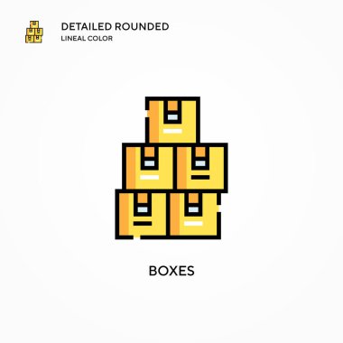 Kutu vektör simgesi. Modern vektör illüstrasyon kavramları. Düzenlemesi ve kişiselleştirmesi kolay.