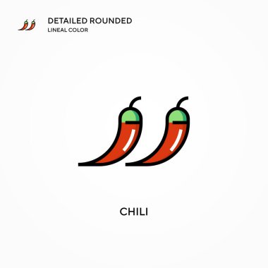 Chili vektör simgesi. Modern vektör illüstrasyon kavramları. Düzenlemesi ve kişiselleştirmesi kolay.