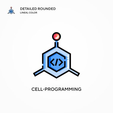 Hücre programlama vektör simgesi. Modern vektör illüstrasyon kavramları. Düzenlemesi ve kişiselleştirmesi kolay.