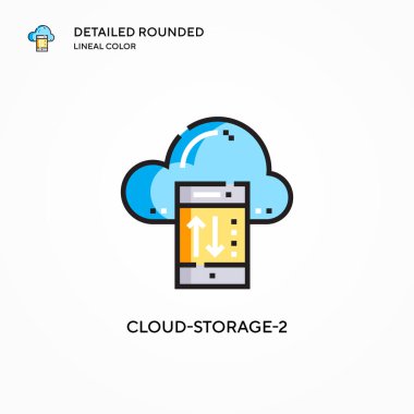 Bulut-depolama-2 vektör simgesi. Modern vektör illüstrasyon kavramları. Düzenlemesi ve kişiselleştirmesi kolay.