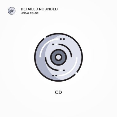 Cd vektör simgesi. Modern vektör illüstrasyon kavramları. Düzenlemesi ve kişiselleştirmesi kolay.