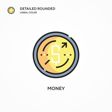 Para vektör simgesi. Modern vektör illüstrasyon kavramları. Düzenlemesi ve kişiselleştirmesi kolay.
