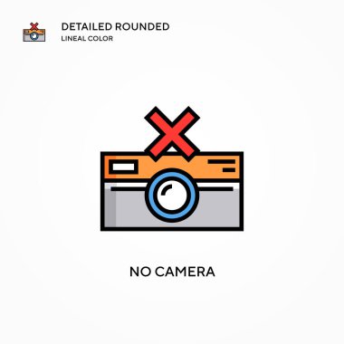 Kamera vektör simgesi yok. Modern vektör illüstrasyon kavramları. Düzenlemesi ve kişiselleştirmesi kolay.