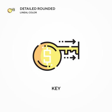 Anahtar vektör simgesi. Modern vektör illüstrasyon kavramları. Düzenlemesi ve kişiselleştirmesi kolay.