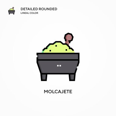 Molcajete vektör simgesi. Modern vektör illüstrasyon kavramları. Düzenlemesi ve kişiselleştirmesi kolay.