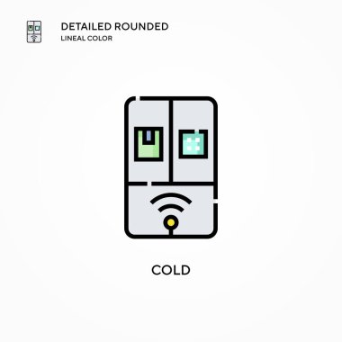 Soğuk vektör simgesi. Modern vektör illüstrasyon kavramları. Düzenlemesi ve kişiselleştirmesi kolay.