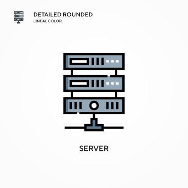 Sunucu vektör simgesi. Modern vektör illüstrasyon kavramları. Düzenlemesi ve kişiselleştirmesi kolay.