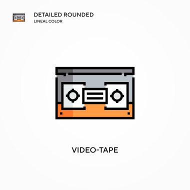 Video bant vektör simgesi. Modern vektör illüstrasyon kavramları. Düzenlemesi ve kişiselleştirmesi kolay.