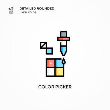 Renk seçici vektör simgesi. Modern vektör illüstrasyon kavramları. Düzenlemesi ve kişiselleştirmesi kolay.