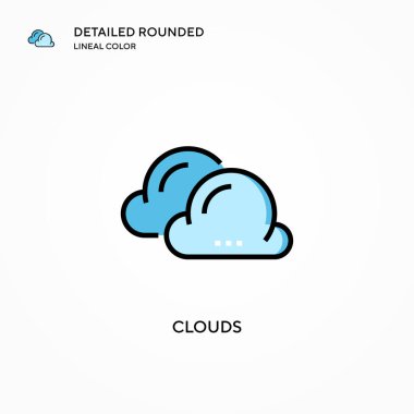 Bulut vektör simgesi. Modern vektör illüstrasyon kavramları. Düzenlemesi ve kişiselleştirmesi kolay.