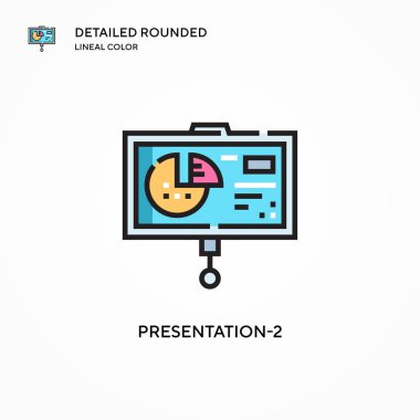 Sunum-2 vektör simgesi. Modern vektör illüstrasyon kavramları. Düzenlemesi ve kişiselleştirmesi kolay.