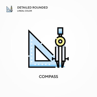 Pusula vektör simgesi. Modern vektör illüstrasyon kavramları. Düzenlemesi ve kişiselleştirmesi kolay.