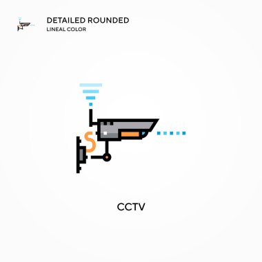 CCTV vektör simgesi. Modern vektör illüstrasyon kavramları. Düzenlemesi ve kişiselleştirmesi kolay.