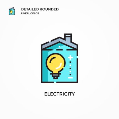 Elektrik vektör simgesi. Modern vektör illüstrasyon kavramları. Düzenlemesi ve kişiselleştirmesi kolay.