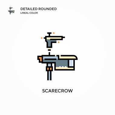 Korkuluk vektör simgesi. Modern vektör illüstrasyon kavramları. Düzenlemesi ve kişiselleştirmesi kolay.