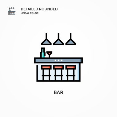 Bar vektör simgesi. Modern vektör illüstrasyon kavramları. Düzenlemesi ve kişiselleştirmesi kolay.
