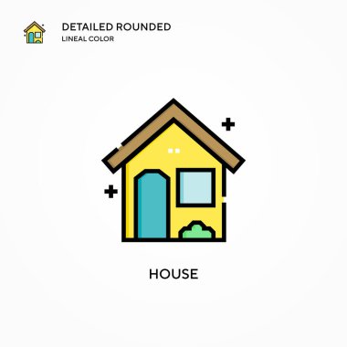 Ev vektör simgesi. Modern vektör illüstrasyon kavramları. Düzenlemesi ve kişiselleştirmesi kolay.