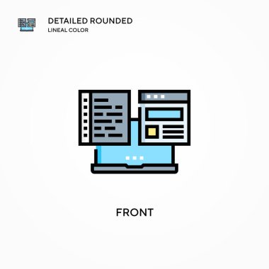 Ön vektör simgesi. Modern vektör illüstrasyon kavramları. Düzenlemesi ve kişiselleştirmesi kolay.