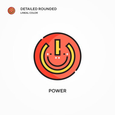 Güç vektör simgesi. Modern vektör illüstrasyon kavramları. Düzenlemesi ve kişiselleştirmesi kolay.