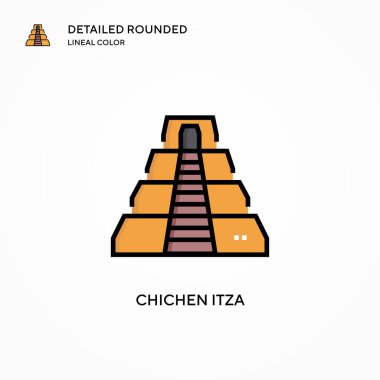 Chichen Itza vektör simgesi. Modern vektör illüstrasyon kavramları. Düzenlemesi ve kişiselleştirmesi kolay.