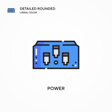 Güç vektör simgesi. Modern vektör illüstrasyon kavramları. Düzenlemesi ve kişiselleştirmesi kolay.