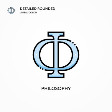 Felsefe vektör ikonu. Modern vektör illüstrasyon kavramları. Düzenlemesi ve kişiselleştirmesi kolay.