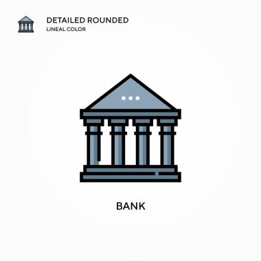 Banka vektör simgesi. Modern vektör illüstrasyon kavramları. Düzenlemesi ve kişiselleştirmesi kolay.