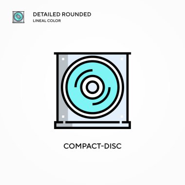 Compact-disk vektör simgesi. Modern vektör illüstrasyon kavramları. Düzenlemesi ve kişiselleştirmesi kolay.